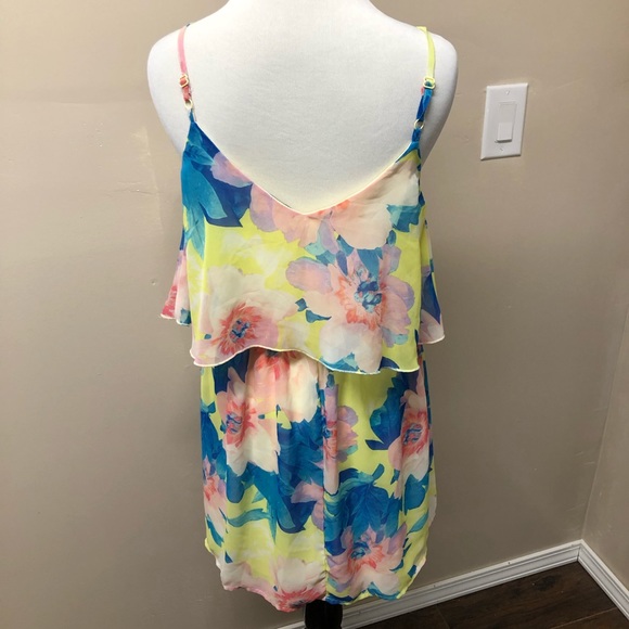 Charlotte Russe Floral Neon Dress Size Medium - Picture 3 of 8